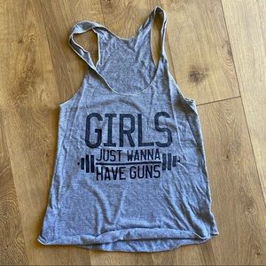 “Girls Just Wanna Have Guns” cotton workout tank